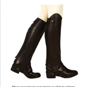 Dublin Black Leather Half Chaps